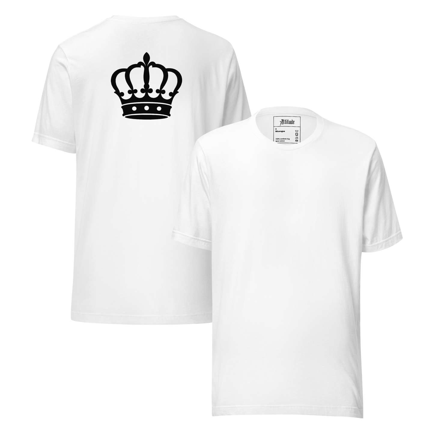 T-shirt blanc couronne dos