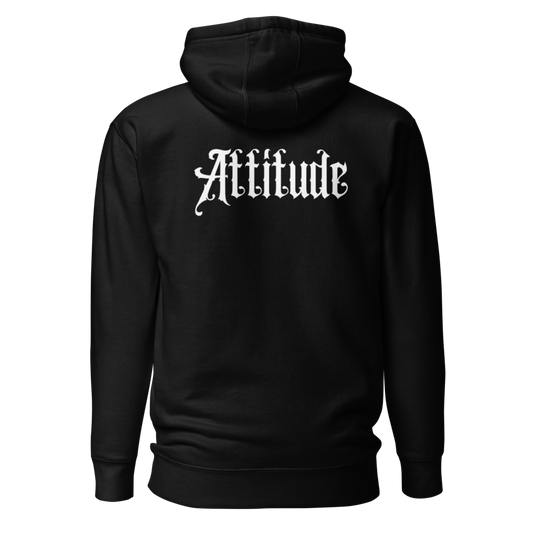 Sweat à Capuche Attitude — Noir — vue de dos avec design Attitude