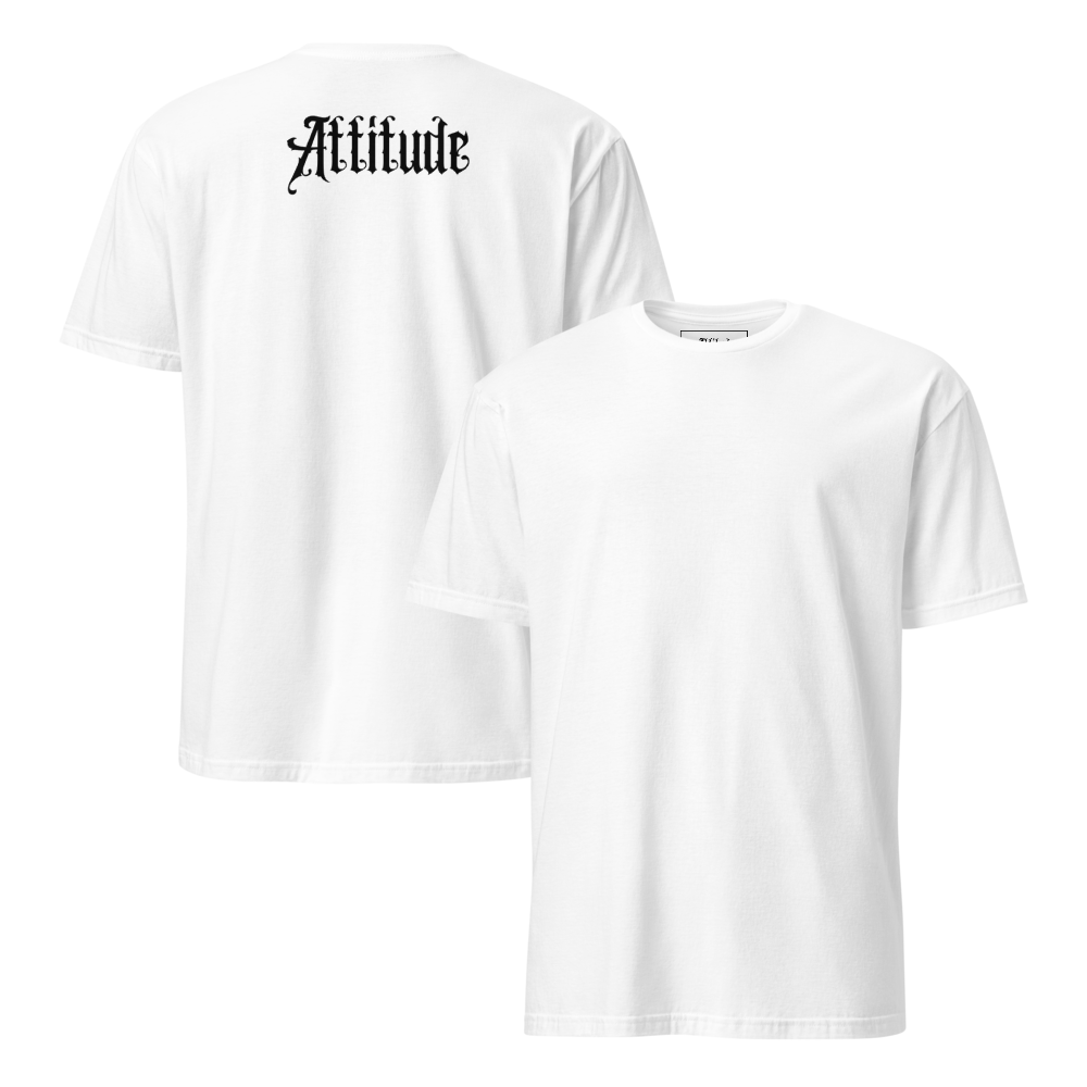 T-shirt blanc basic attitude dos