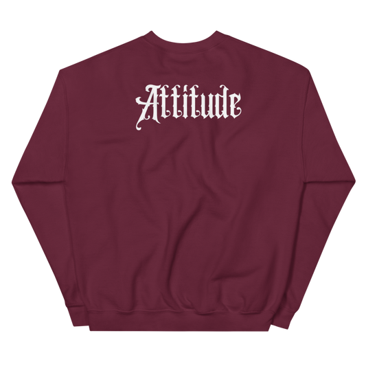 Pull Attitude — Bordeaux — vue de dos avec design Attitude